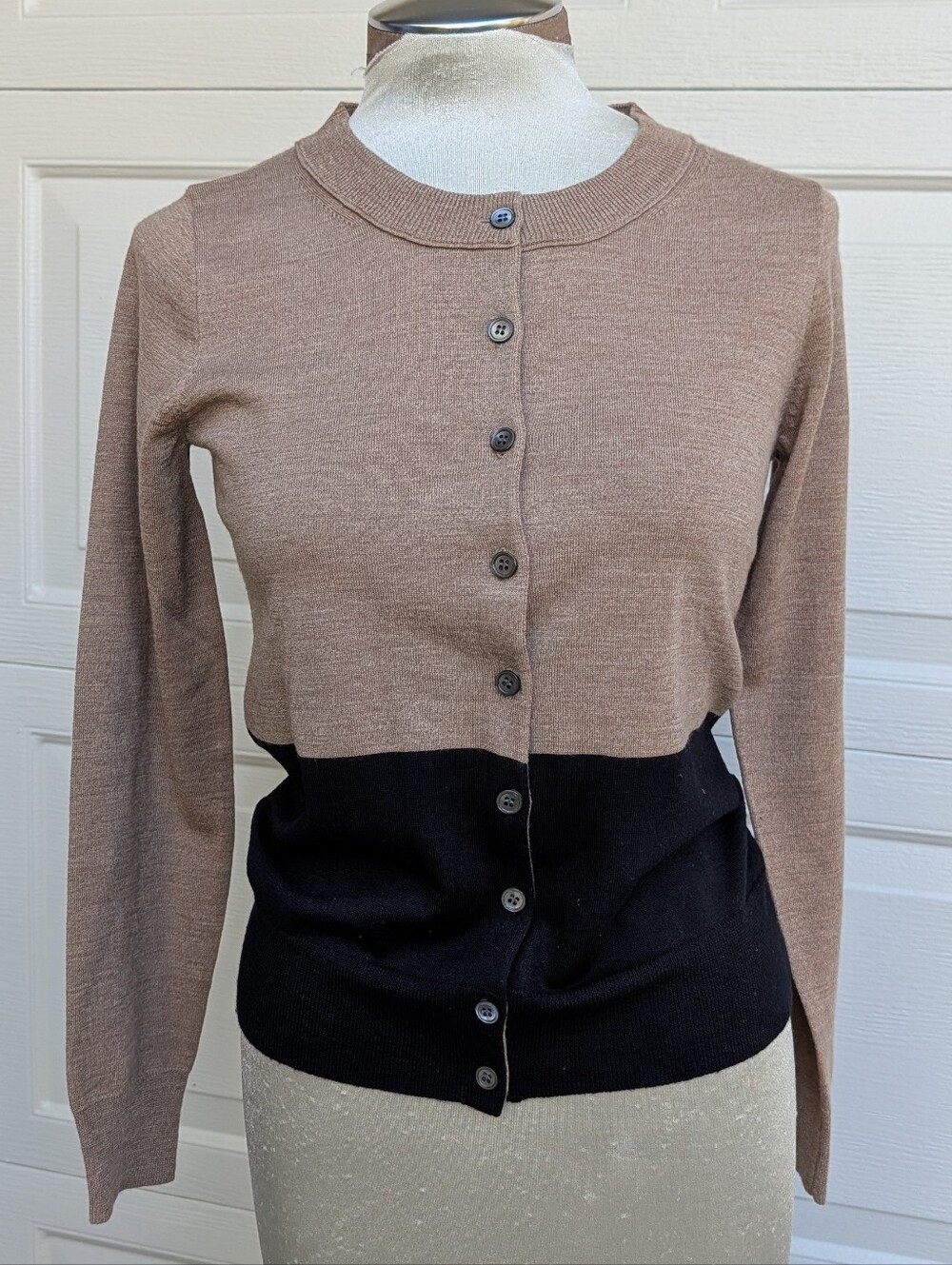 J CREW merino wool colorblock cardigan S